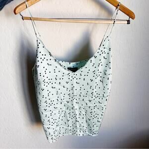 Top Shop pastel soft green Polka Dot Tank Top size 8 Medium M